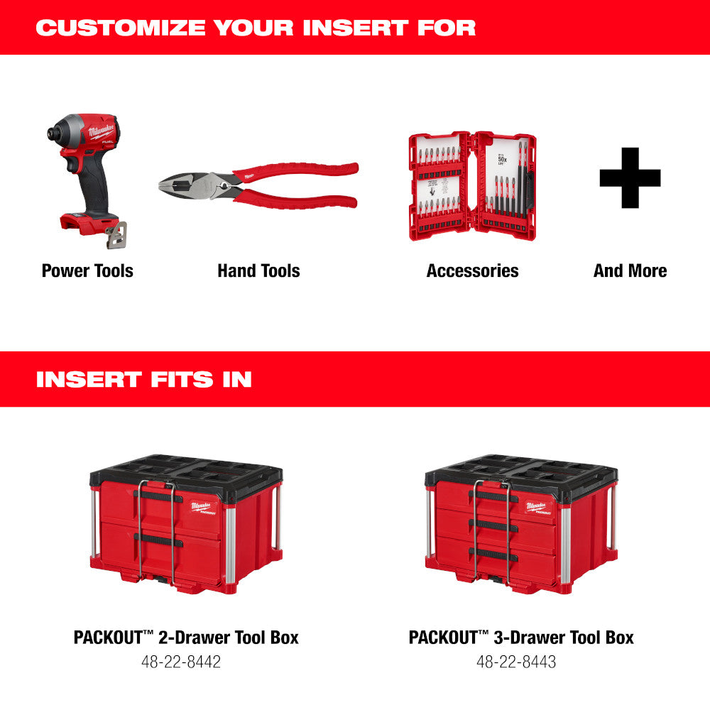 Milwaukee, 48-22-8452 Customizable Foam Insert for PACKOUT Drawer Tool Boxes