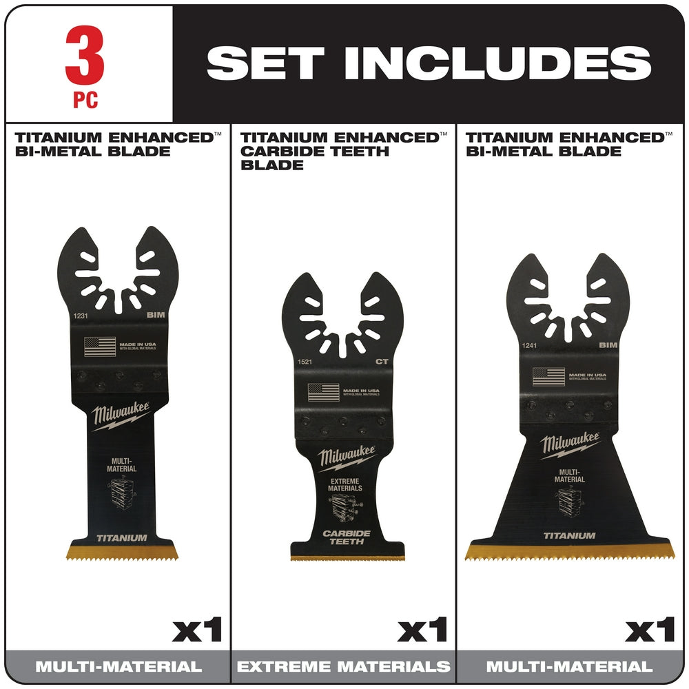 Milwaukee, 49-10-9005 OPEN-LOK Multi-Material Cutting Multi-Tool Blade Variety Pack - 3 Piece