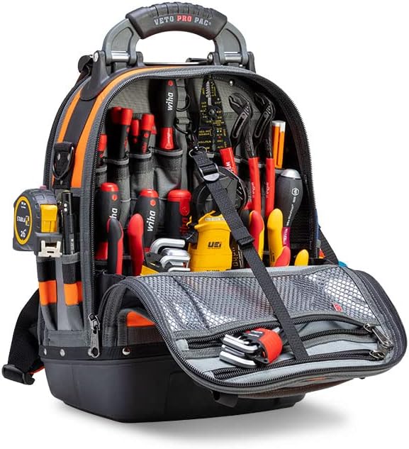 Veto Pro, TECH-PAC Orange Hi-VIZ, Sac à dos Tech Pac Tool Bag 10258