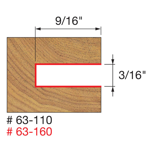 Freud, 63-110 Jeu de fraises à rainurer 3/16'', tige 1/4'' 13207