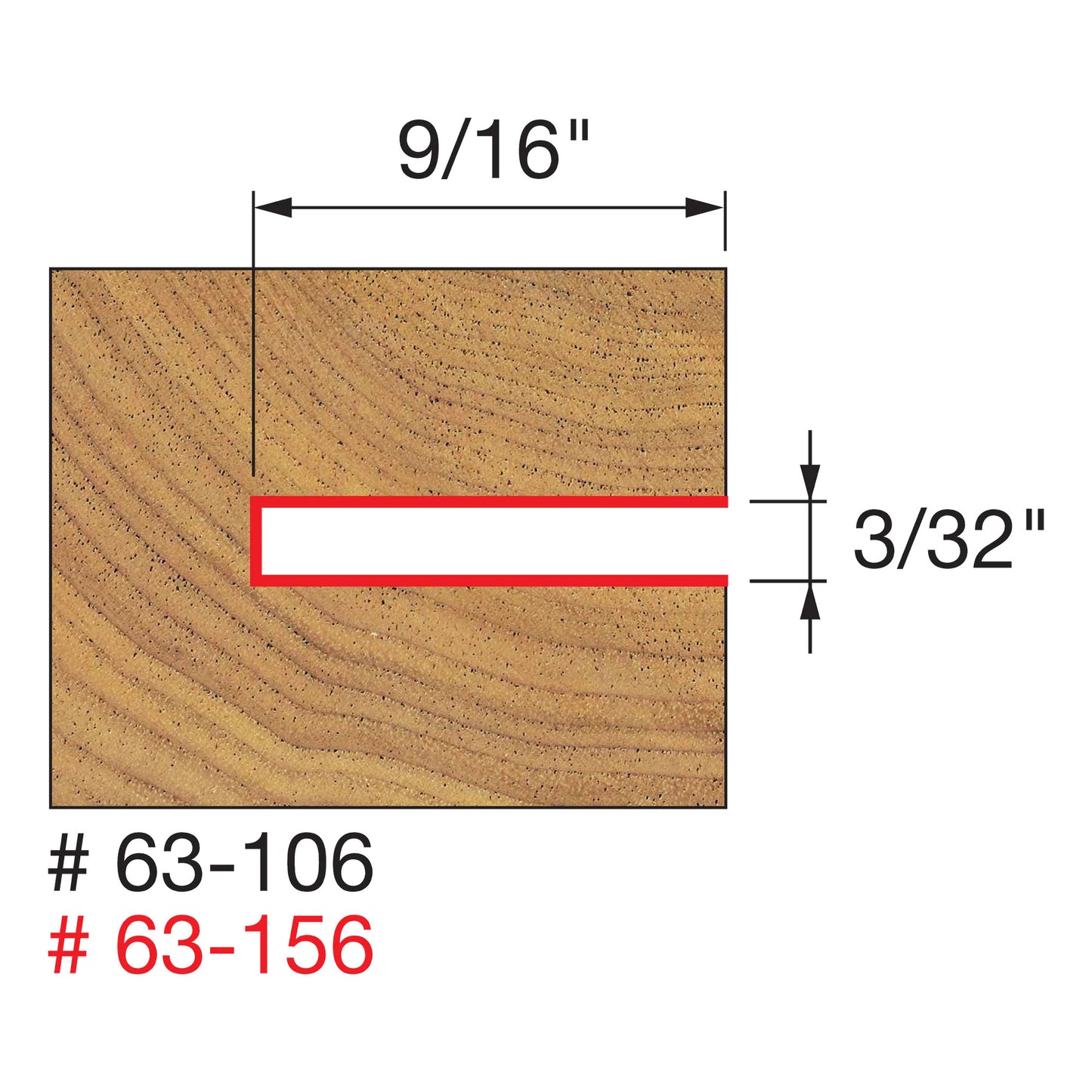 Freud, 63-156 3/32'' Slotting Cutter Router Bit Set 1/2'' Shank