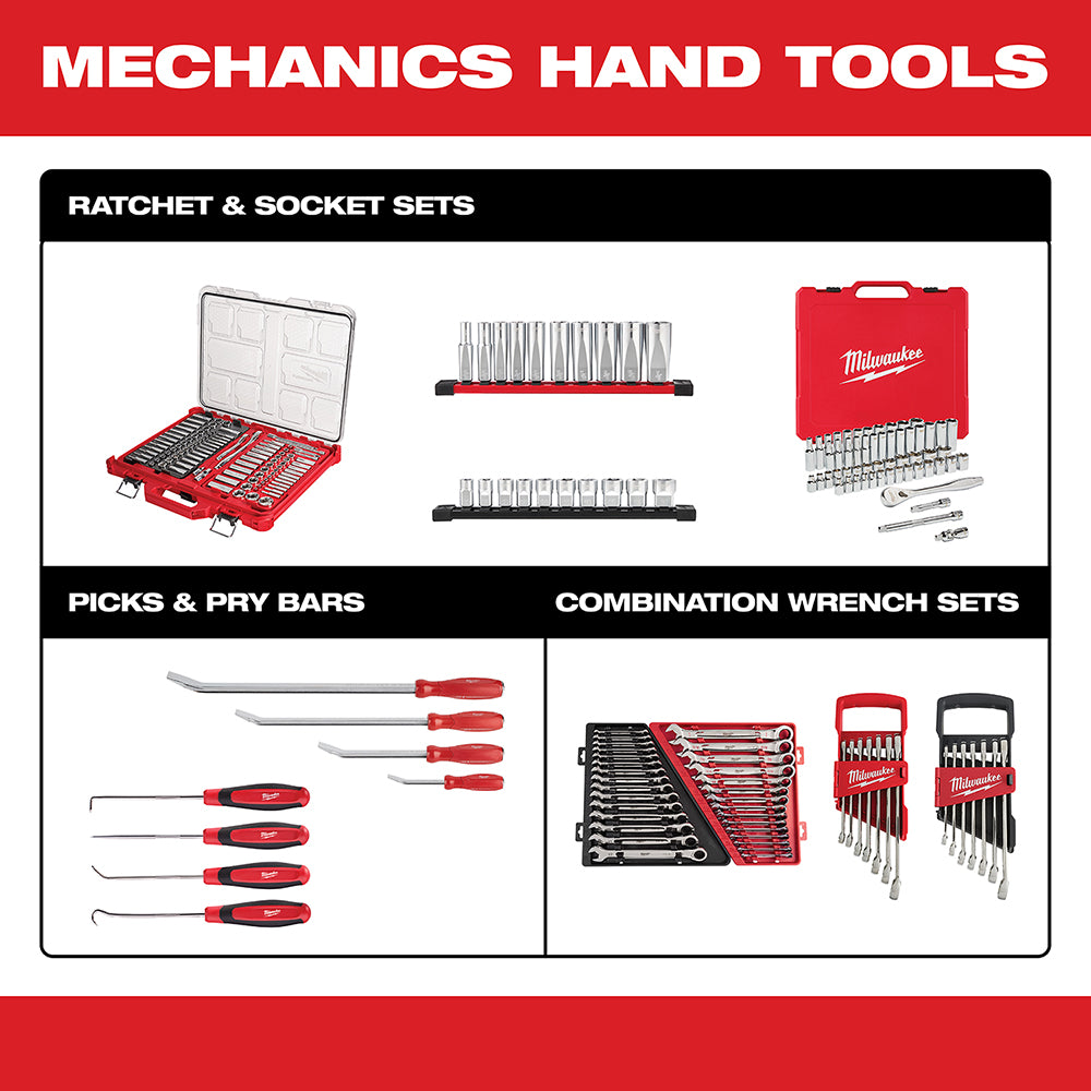 Milwaukee, 48-22-9482 PACKOUT Metric 3/8'' Ratchet and Socket Set 32-Piece