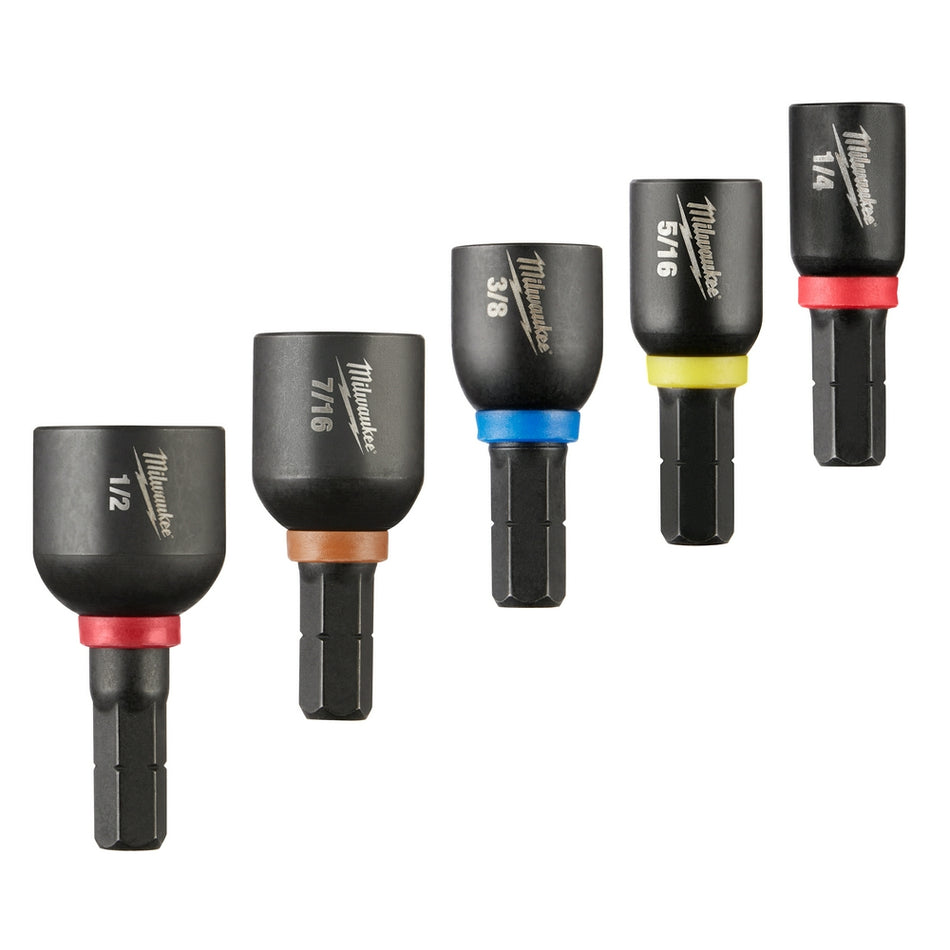 Milwaukee, 49-66-4563 Jeu de tourne-écrous magnétiques à insert SHOCKWAVE Impact Duty™ (5 pièces)