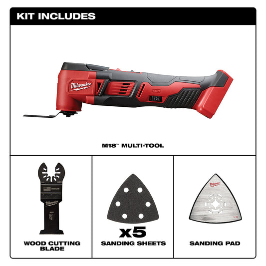 Milwaukee, 2626-20 M18 18 Volt Lithium-Ion Cordless Multi-Tool-Tool Only