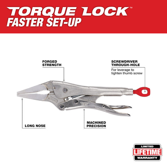 Milwaukee, 48-22-3509 9 in. TORQUE LOCK Long Nose Locking Pliers