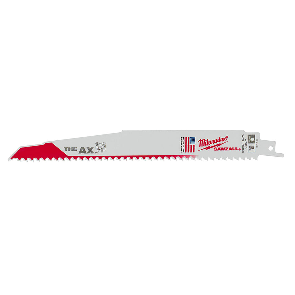 Milwaukee, 48-00-5026 Lame SAWZALL pour hache, 9 po, 8 TPI, paquet de 5