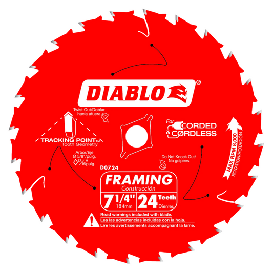 Freud, D0724A 7-¼ inch ATB Framing 24T