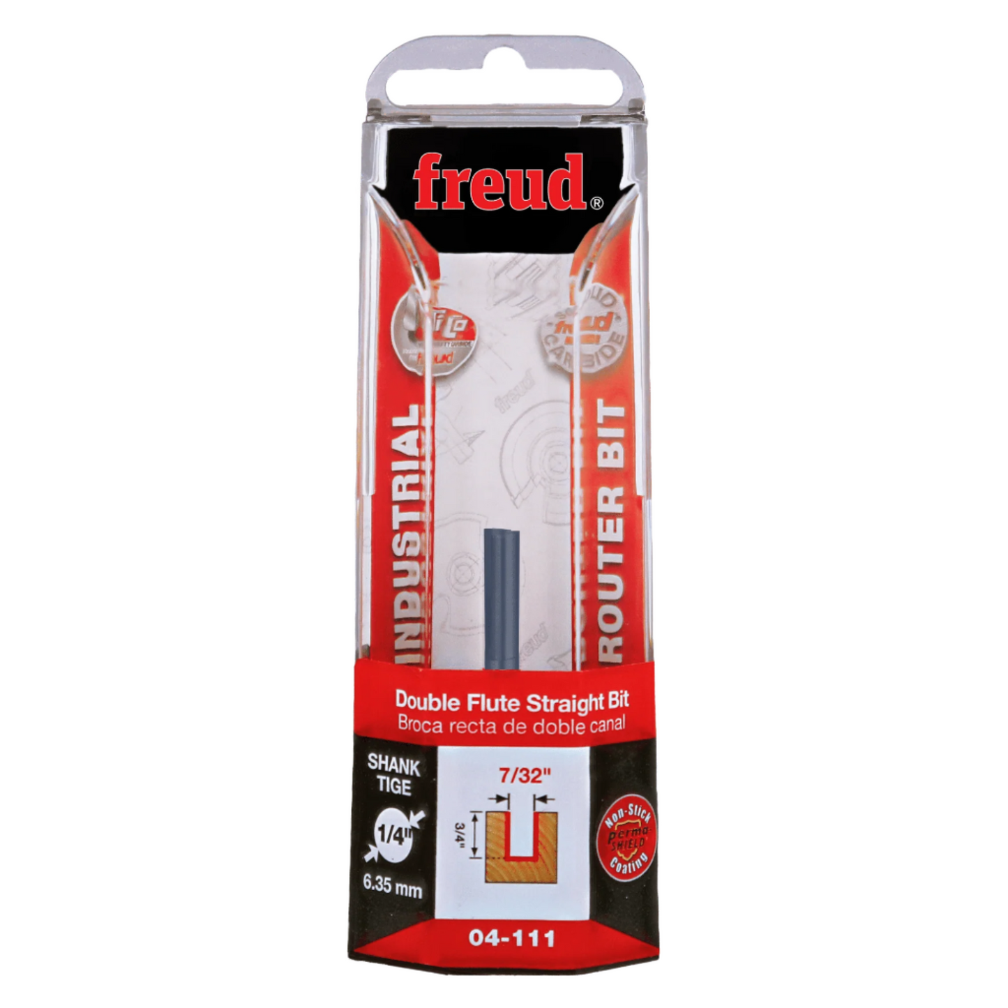 Freud, 04-111 7/32'' Double Flute Undersized Plywood Straight Router Bit 1/4'' Shank