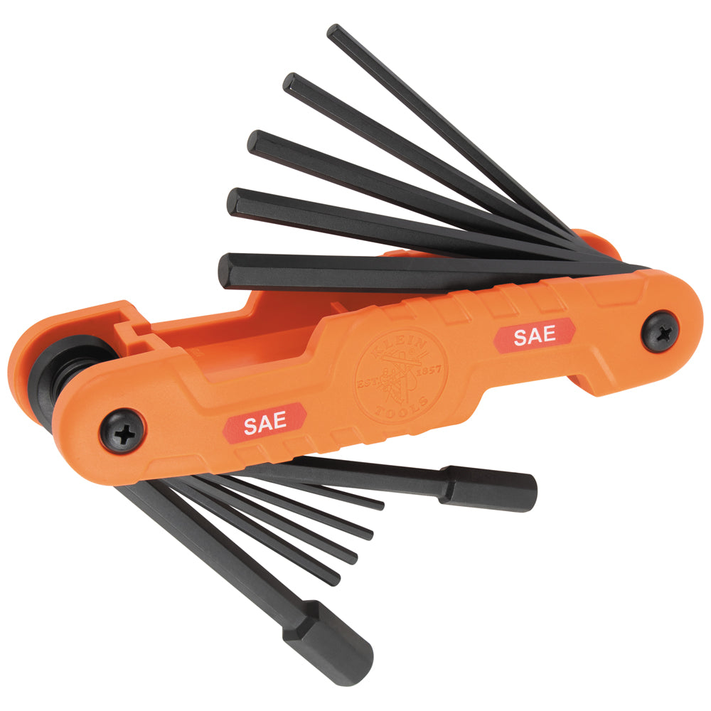 KLEIN TOOLS 70552 Pro Folding Hex Key Set, SAE and Metric