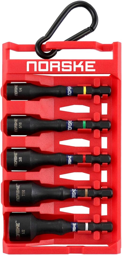 Norske, NIBPI650 Jeu d'écrous 5 pièces (1/4", 5/16", 3/8", 7/16" et 1/2")