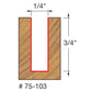 Freud, 75-103 1/4'' Up Spiral Bit / Double Flute Router Bit 1/4'' Shank