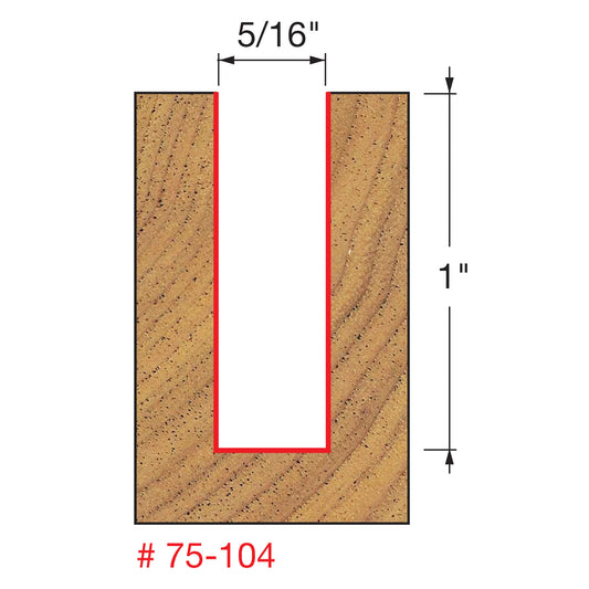 Freud, 75-104 5/16'' Up Spiral Bit / Double Flute Router Bit 1/2'' Shank