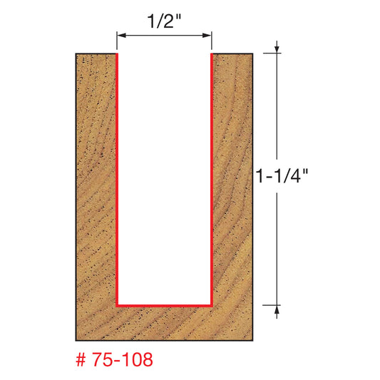Freud, 75-108 1/2'' Up Spiral Bit / Double Flute Router Bit 1/2'' Shank