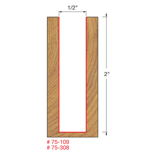 Freud, 75-109 1/2'' Up Spiral Bit / Double Flute Router Bit 1/2'' Shank