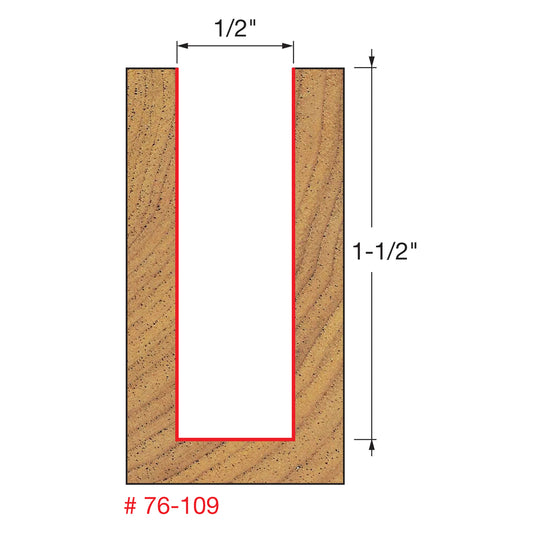 Freud, 76-109 1/2'' Down Spiral Bit / Double Flute Router Bit 1/2'' Shank