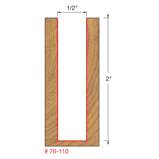 Freud, 76-110 1/2'' Down Spiral Bit / Double Flute Router Bit 1/2'' Shank