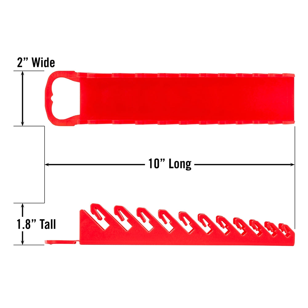 Ernst, 5076 11 Tool GRIPPER Stubby Wrench Organizer - Red