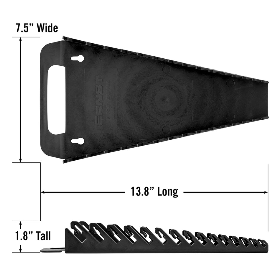 Ernst, 5089 15 Tool GRIPPER Wrench Organizer - Black