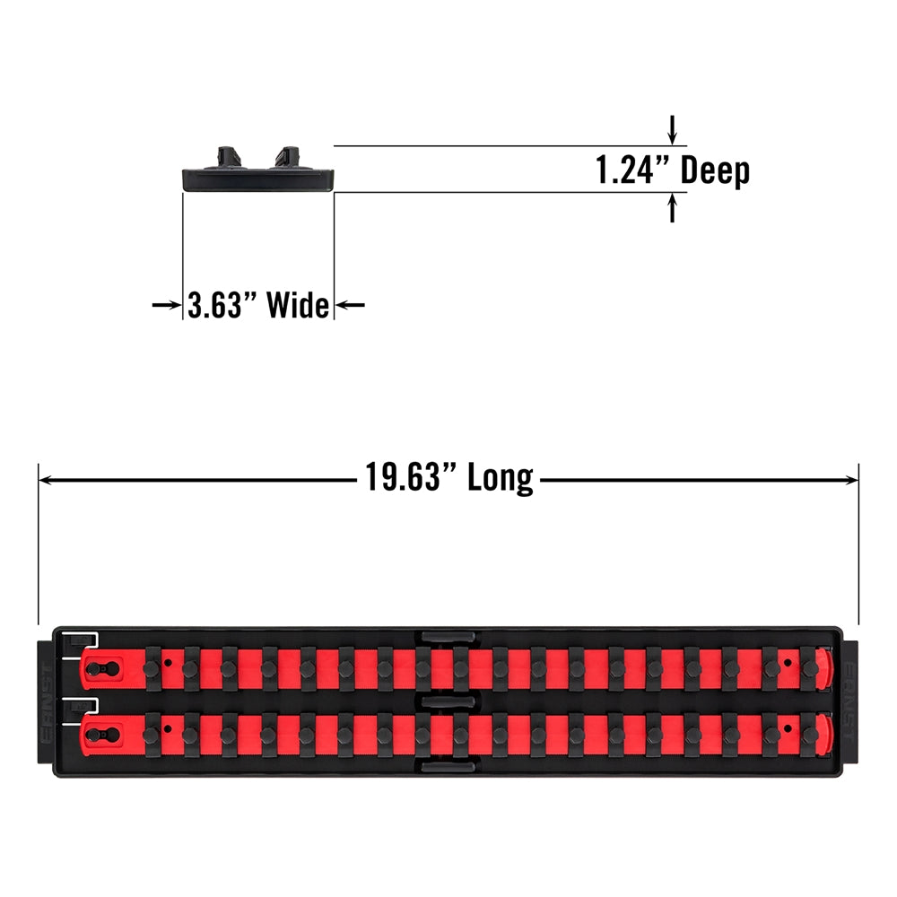 Ernst, 8453 2 Rail Twist Lock Socket Boss® 18” - Red-3/8"