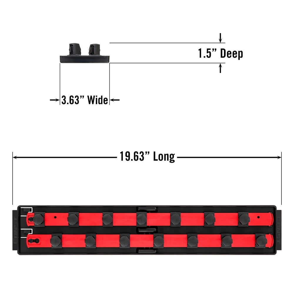 Ernst, 8458 2 Rail Twist Lock Socket Boss 18''- Red -3/4''