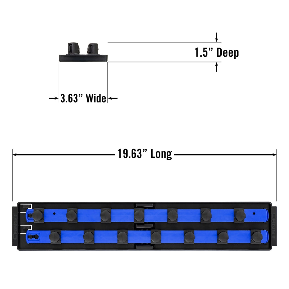 Ernst, 8459 2 Rail Twist Lock Socket Boss 18” - Blue-3/4''