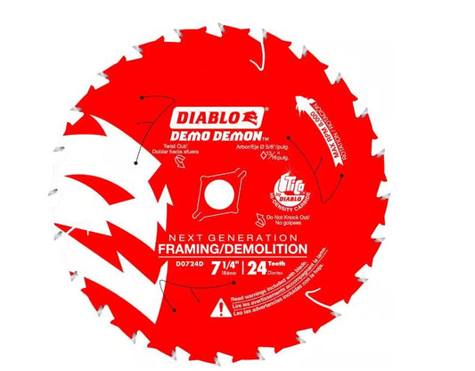 Freud D0724DVPX 7-1/4in X 24T Demo Framing Saw Blade 2pk