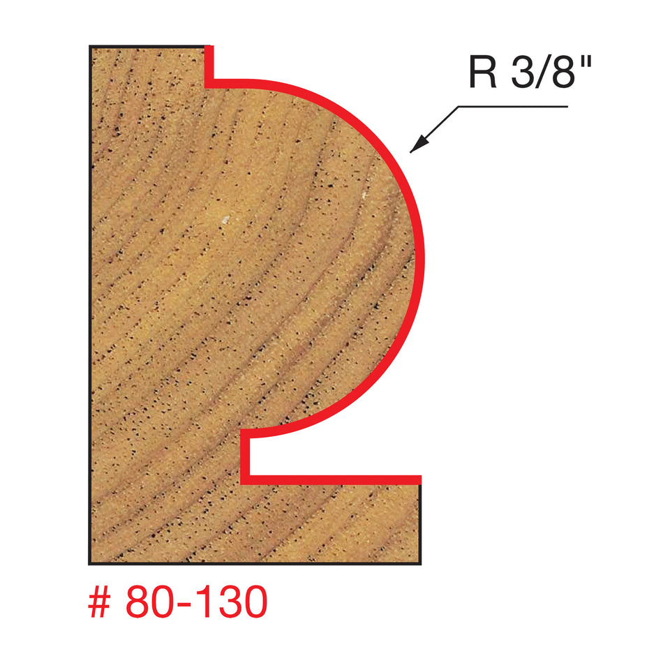 Freud, 80-130 Mèche à perles traditionnelle à rayon de 3/8'', tige de 1/2'' 13710