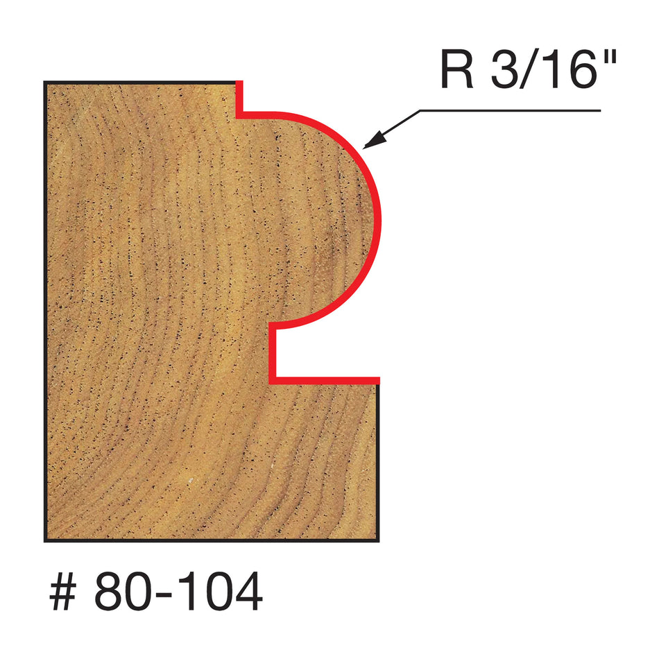 Freud, 80-104 Mèche à perles traditionnelle à rayon de 3/16'', tige de 1/4'' 12106