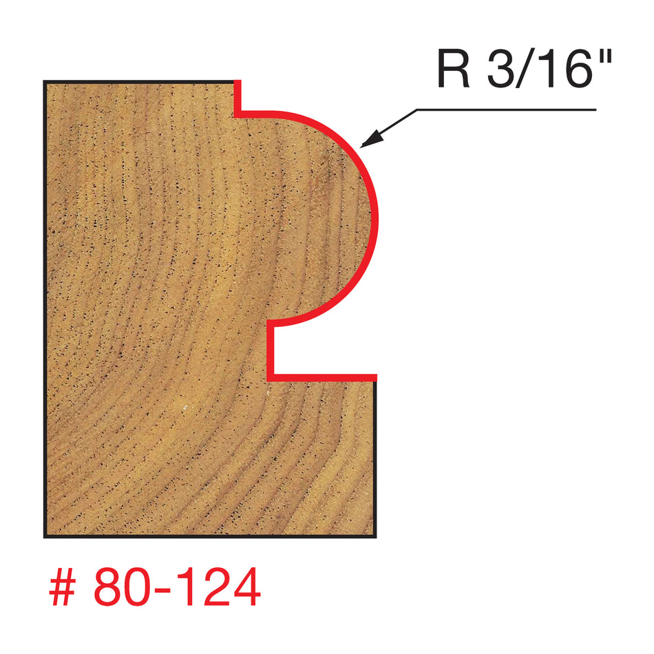 Freud, 80-124 Mèche à perles traditionnelle à rayon de 3/16'', tige de 1/2'' 13123