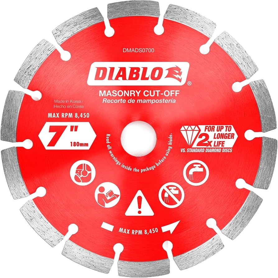 Diablo, Diamond Segmented Cut-Off Discs for Masonry