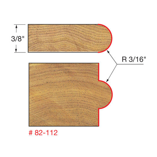 Freud, 82-112 3/16'' Radius Half Round Router Bit 1/2'' Shank