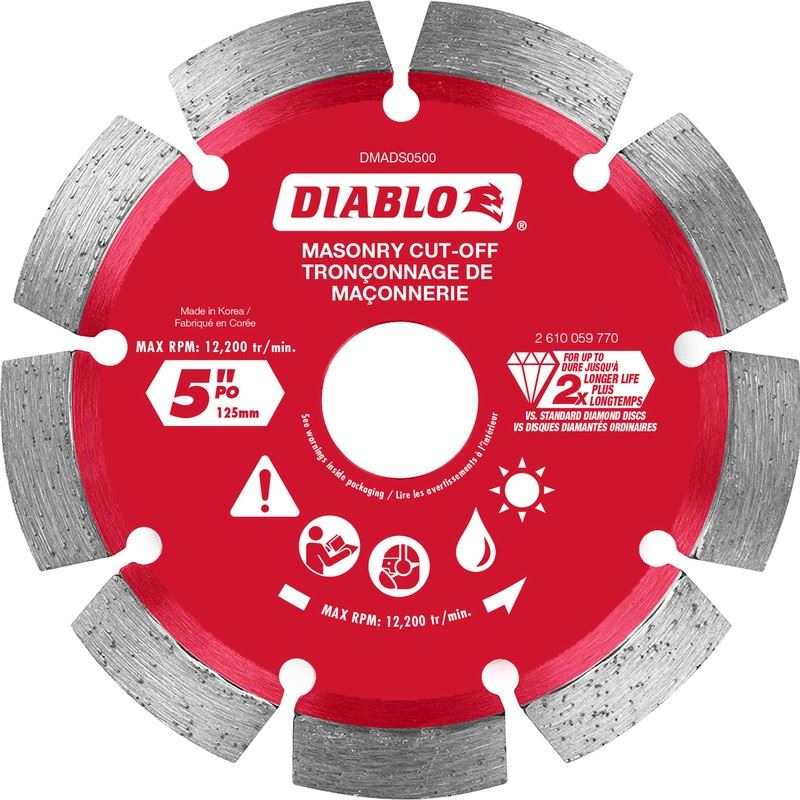 Diablo, Disques à tronçonner segmentés diamantés pour maçonnerie