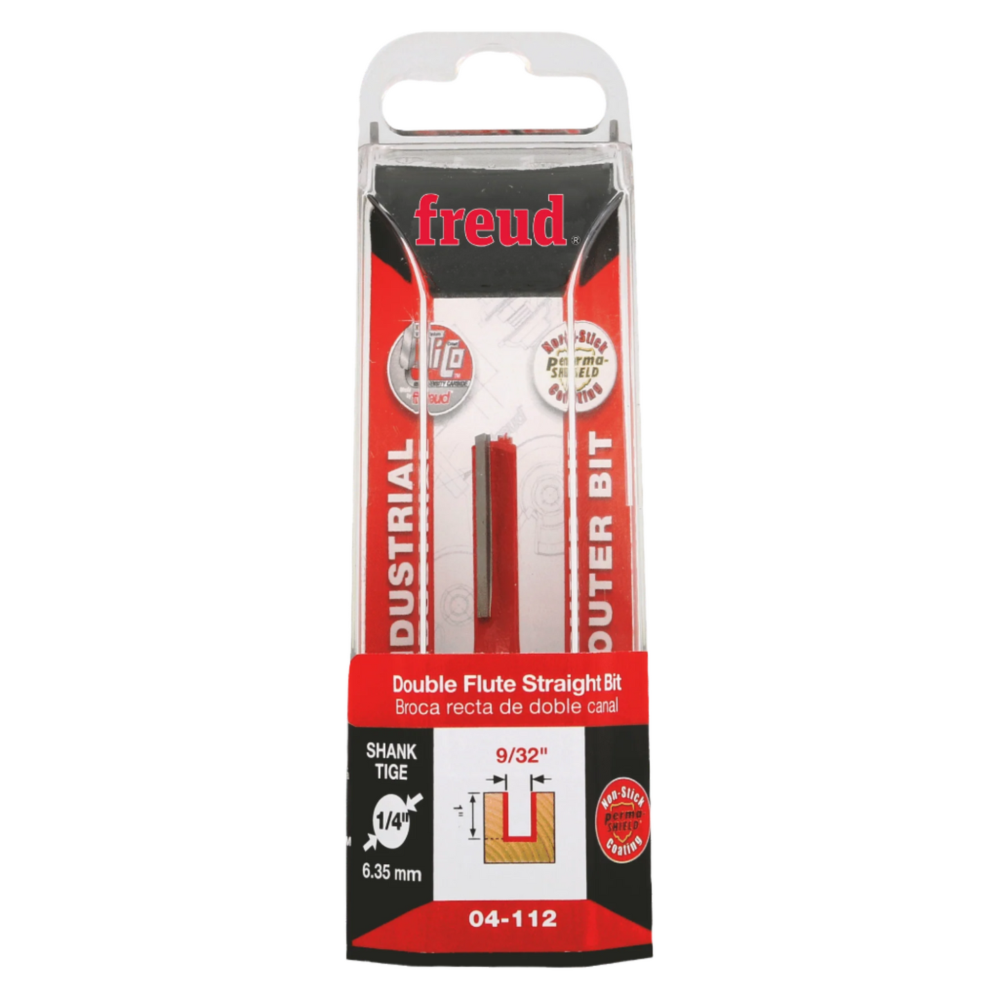 Freud 04-112 Embout droit à double cannelure 9/32'', tige 1/4'' 13031