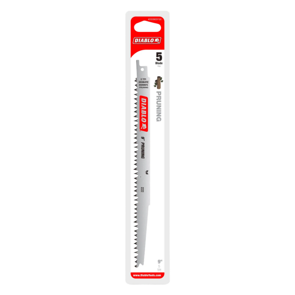 Diablo DS0905FGC 9″ 5-TPI Fleam Ground Reciprocating Saw Blade for Pruning 1pk