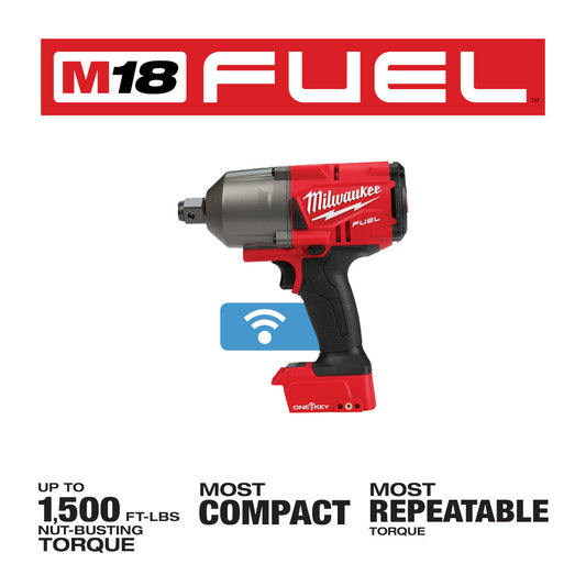 Milwaukee, 2864-20 M18 FUEL 18 V Lithium-Ion sans balais sans fil avec clé à chocs à couple élevé ONE-KEY Bague de friction 3/4 po (outil uniquement)