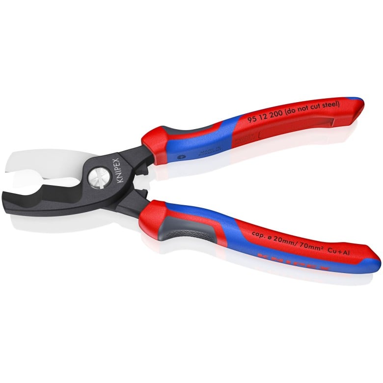 Knipex, 95 12 200 SBA  8" Cable Shears-Twin Cutting Edges