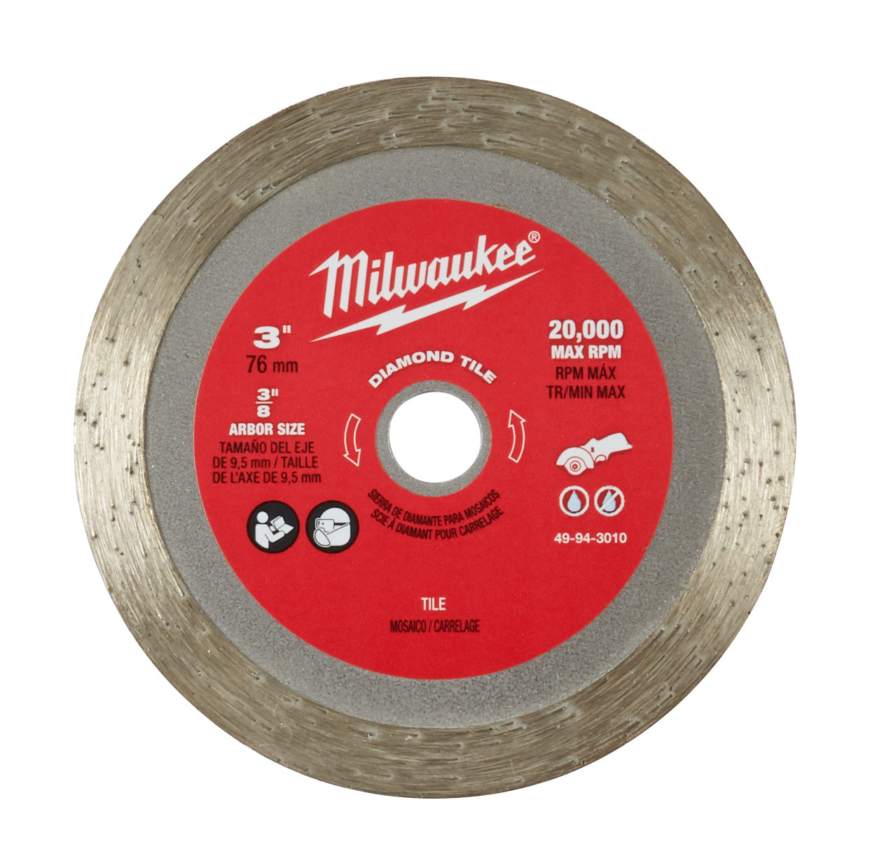 Milwaukee, 49-94-3010 3" Diamond Tile Blade