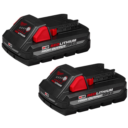 Milwaukee, 48-11-1837 M18 18 Volt Lithium-Ion Cordless REDLITHIUM HIGH OUTPUT CP3.0 Battery - 2 Piece