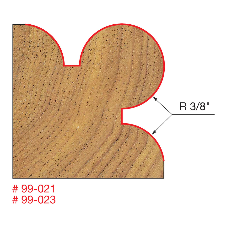 Freud, 99-021 Mèche à perles d'angle à rayon de 3/8'', tige de 1/2'' 13074