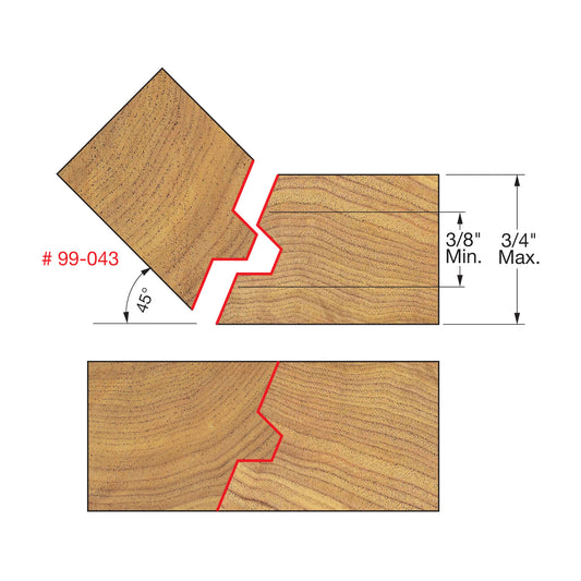 Freud, 99-043 Lock Miter Router Router Bit 1/2'' Shank