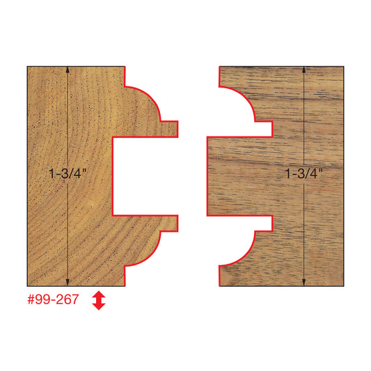 Freud, 99-267 Entry & Interior Door Router Bit System (Beading Profile) 1/2'' Shank