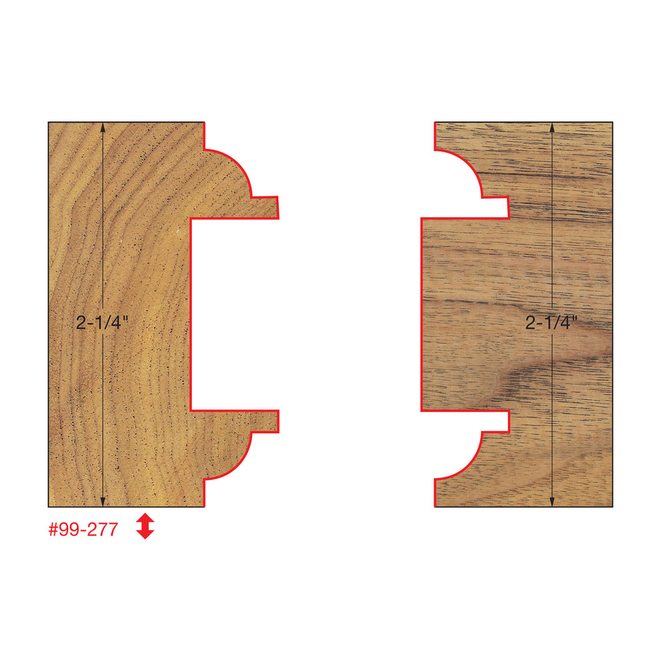 Freud, 99-277 Système de fraises pour portes d'entrée et intérieures (profil de perles) tige 1/2'' 14024