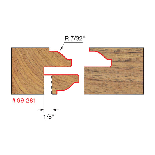Freud, 99-281 Recoverable Bead Glass Door Router Bit Set (Ogee Profile)