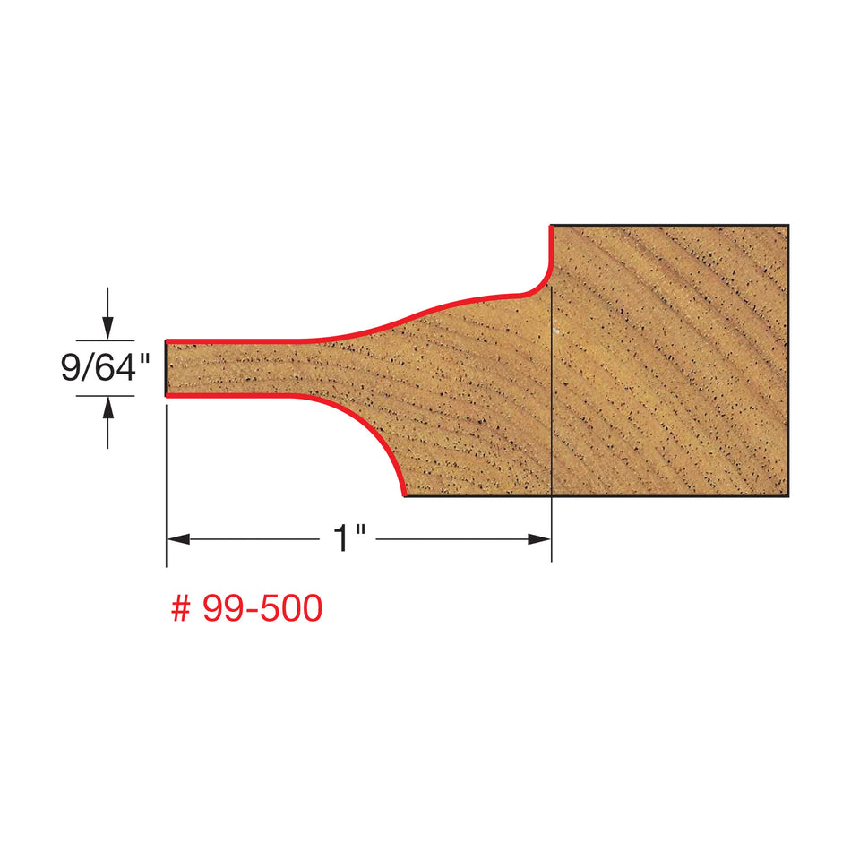 Freud, 99-500 Quadra-Cut Mini Raised Panel Router Bit (Ogee Profile) 1/2" Shank