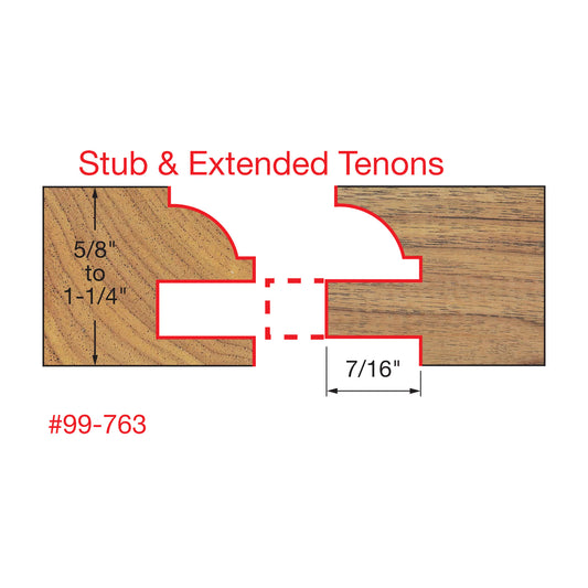 Freud, 99-763 Premier Adjustable Rail and Stile Router Bit Set (Round Over Bead) 1/2'' Shank Router Bit