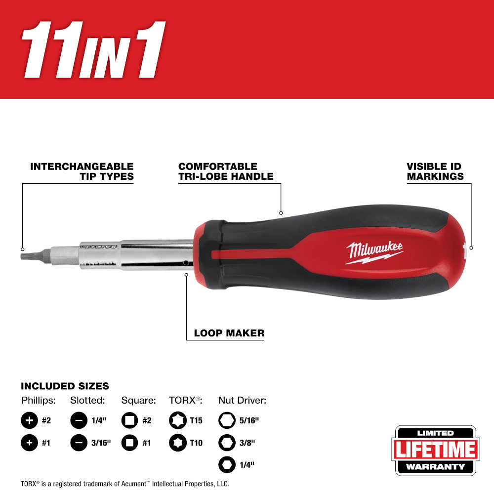 Milwaukee, 48-22-2761 11in1 Screwdriver SQ