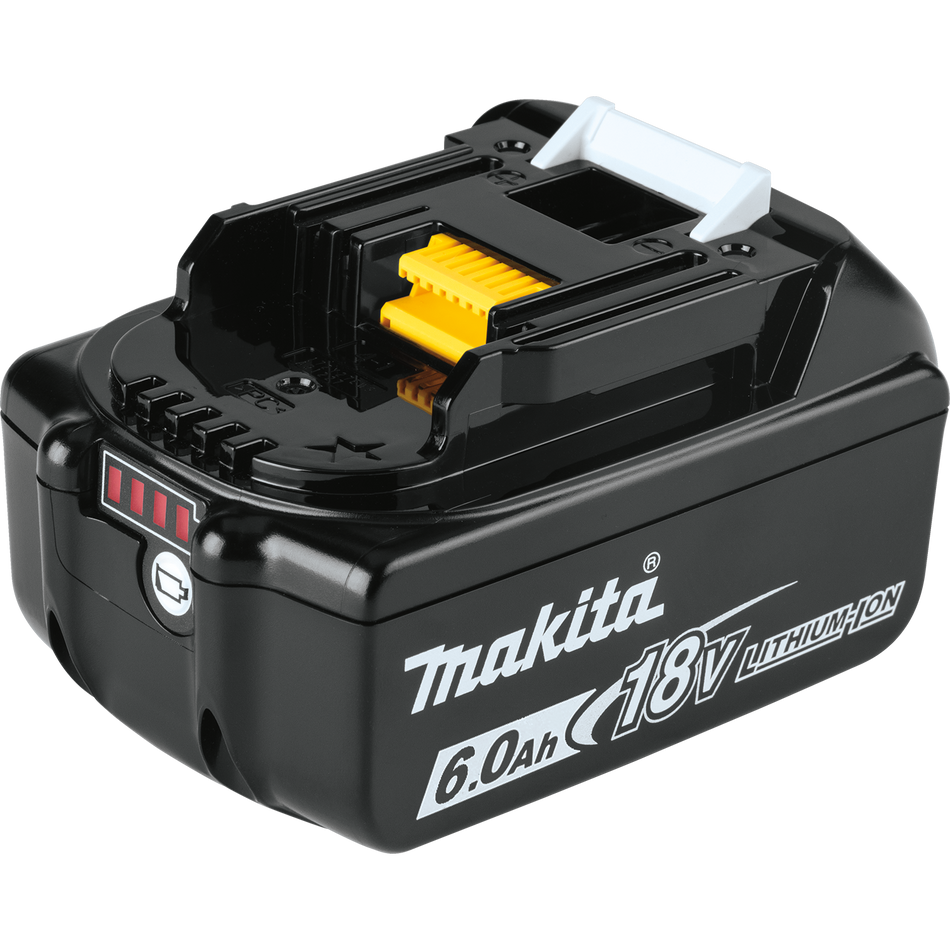 Makita, BL1860B, 197424-0 Batterie lithium-ion LXT 18 V 6,0 Ah avec jauge de carburant 17023