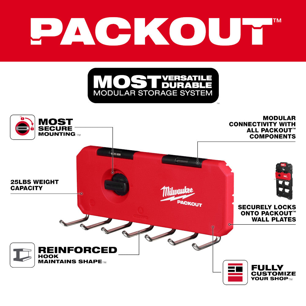 Milwaukee, 48-22-8329 PACKOUT 7-Hook Rack