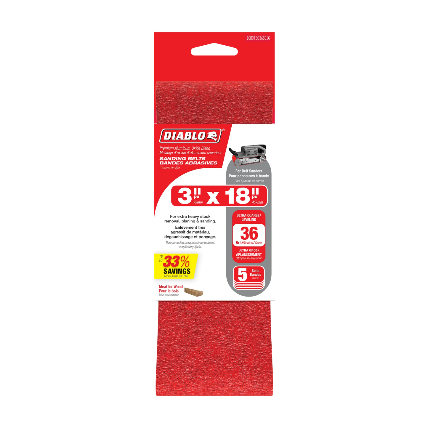 Diablo  3'' x 18'' Sanding Belts 5 Packs