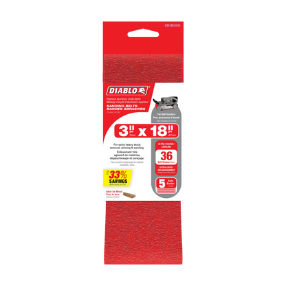 Diablo  3'' x 18'' Sanding Belts 5 Packs